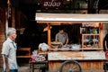 Thai local street food rice and noodle shop in Uthaithani