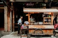 Thai local street food rice and noodle shop in Uthaithani