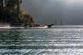 Thai long-tail boat on Cheow Lan lake