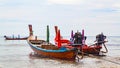 Thai long-tail boat in shore