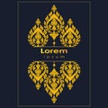 Thai luxury vintage golden pattern design for logo, label, icon ,brand for your product or packaging