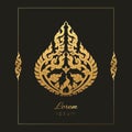 Thai luxury vintage golden pattern design for logo, label, icon ,brand for your product or packaging,