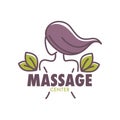 Thai massage health and beauty salon center poster vector. Royalty Free Stock Photo