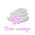 Thai massage, lotus flower and massage stones Royalty Free Stock Photo