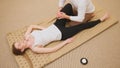 Thai massage - sensual model female - top view