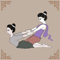 Thai massage therapist and Thai art frame