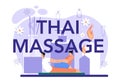 Thai massage typographic header. Spa procedure in beauty salon