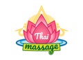 Thai massage vector logo badge