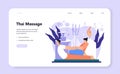 Thai masseur web banner or landing page. Spa procedure in beauty salon