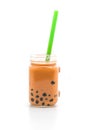 thai milk tea with bubble Royalty Free Stock Photo