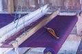 Thai mini weaving equipment hand made Royalty Free Stock Photo