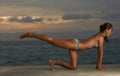 Thai Model Sunrise Yoga Royalty Free Stock Photo