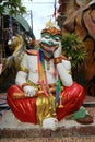 Thai monkey statue in public temple in Thailand