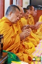 Thai monks blessed Royalty Free Stock Photo