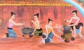 Thai mural painting art Royalty Free Stock Photo