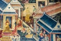 Thai mural painting in Bangkok, Thailand.