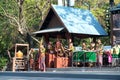 Thai music band playing Pong Lang traditional instrument during festival.