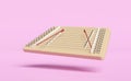 Thai Musical Instruments,Traditional Thai Music, dulcimer musical isolated on pink background. 3d render illustration, clipping