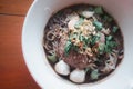 Thai noodle beef is very delicious with vegetable and meatball Royalty Free Stock Photo