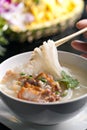 Thai Noodle Soup with Crispy Pork