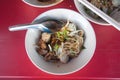 Thai noodle soup (Kuay Tiew Ruer) Royalty Free Stock Photo