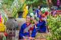 Thai northeastern Phutai traditional dancers`costume