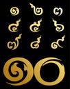 Thai number.gold on black background