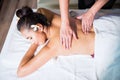 Thai oil massage to Asian woman Royalty Free Stock Photo