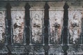 Thai old sculpture on the wall in the temple, Chiangmai, Thailand. Royalty Free Stock Photo