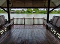 Thai old style Waterfront pavilion , Nakhon Chai Si River Thailand Royalty Free Stock Photo