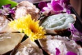 Thai oriental spa ingredients scrub and cream mask