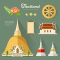 Thai Pagoda with temple of thailand