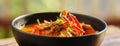 Thai panang curry in bowl with pork Royalty Free Stock Photo