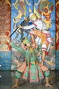 Thai pantomime show The battle scene between Hanuman and the followers of Tosakan