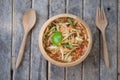 Thai papaya salad hot and spicy also know as Som Tam Royalty Free Stock Photo