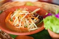 Thai Papaya Salad Salted Crab - Som Tum Poo, Thai food Hot and spicy delicious healthy and low fat