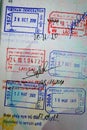 Thai Passport with Vietnam Immigration stamps. Royalty Free Stock Photo