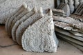 Thai pattern sculpture is beautiful made of cement with handmade Royalty Free Stock Photo