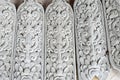 Thai pattern sculpture is beautiful made of cement with handmade Royalty Free Stock Photo