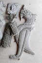 Thai pattern sculpture is beautiful made of cement with handmade Royalty Free Stock Photo