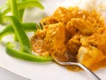 Thai peanut chicken curry with sliced green peppers Royalty Free Stock Photo