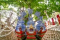 Water pouring to Buddha statue in Songkran festival tradition of thailand Royalty Free Stock Photo