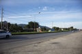 Thai people drive and ride vehicle and logictics on Thanon Mittraphap Road at Pak Chong District on November 24, 2017 in Nakhon Royalty Free Stock Photo