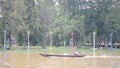 Thai people driving long tail boat at Tapee river