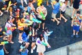 Thai people and foreign travelers enjoy in Songkran Festival at Siam Square, Bangkok