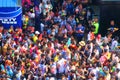 Thai people and foreign travelers enjoy in Songkran Festival at Siam Square, Bangkok.