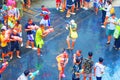 Thai people and foreign travelers enjoy in Songkran Festival at Siam Square, Bangkok