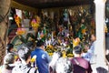 Thai people travel visit and respect praying holy thing in Wat Pa Kham Chanod at Ban Kham Chanot in Udon Thani, Thailand