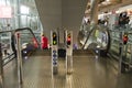 Thai people and foreigner traveller use escalators up and down f