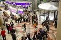 Thai people and foreigner traveller wait flight with passengers Royalty Free Stock Photo